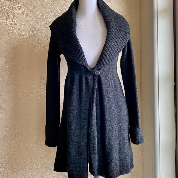 Vince charcoal cardigan sweater with shawl collar and single button clos… - Picture 1 of 16